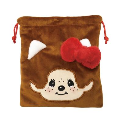 K-Company Monchhichi X Hello Kitty Face Drawstring MKT-FKC H20.5 X W18 X D3cm