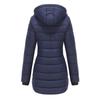 Women’s Hooded Jacket Cotton Padded Light Rain Water Resistant Zipper Closure Windproof Puffer Coats Hidden Side Pockets Winter Long Outwear