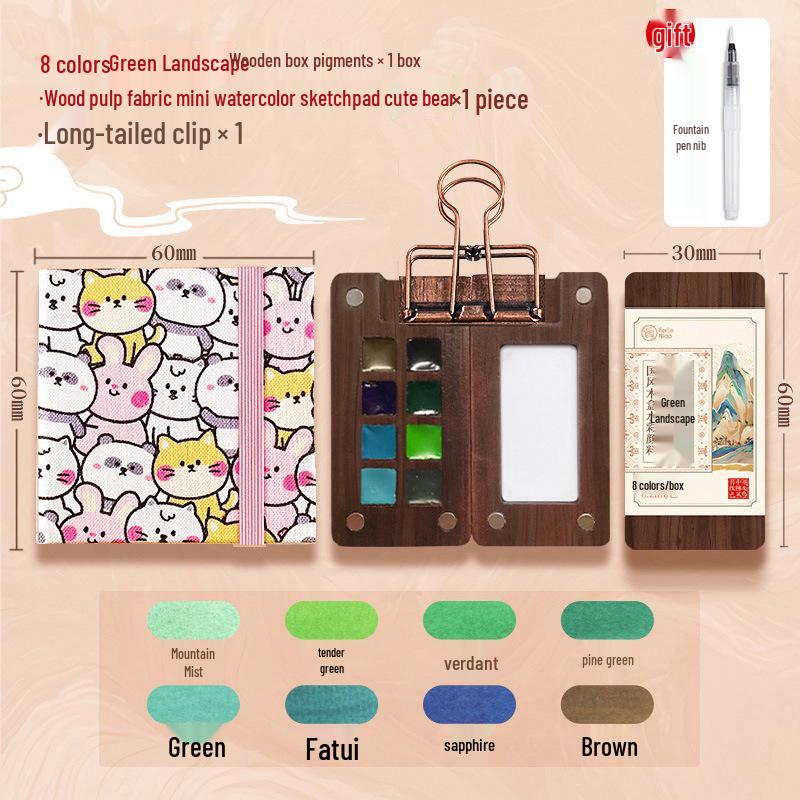 Feile Mini Travel Watercolor Set - Portable Solid Palette for Bird Painting