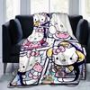 1pc Happy Hello Kitty Blanket, Home Decorative Throw Blanket for All Seasons, Living Room, Travel, Camping, Car Blankets, Beach, Office Naps, Unique G
