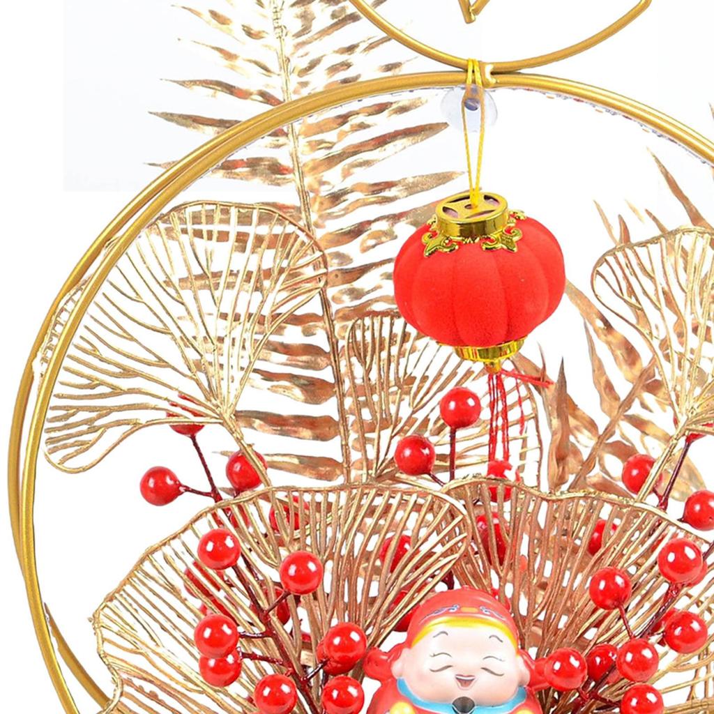 Chinese Year Ornaments Desk Night Light Lighted Artificial Potted Flower for Wedding