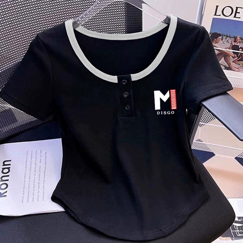 Summer 2025 Women's Plus Size Short Sleeve T-Shirt, 100% Pure Cotton, Tummy Covering, Casual American Style, Irregular Hem.