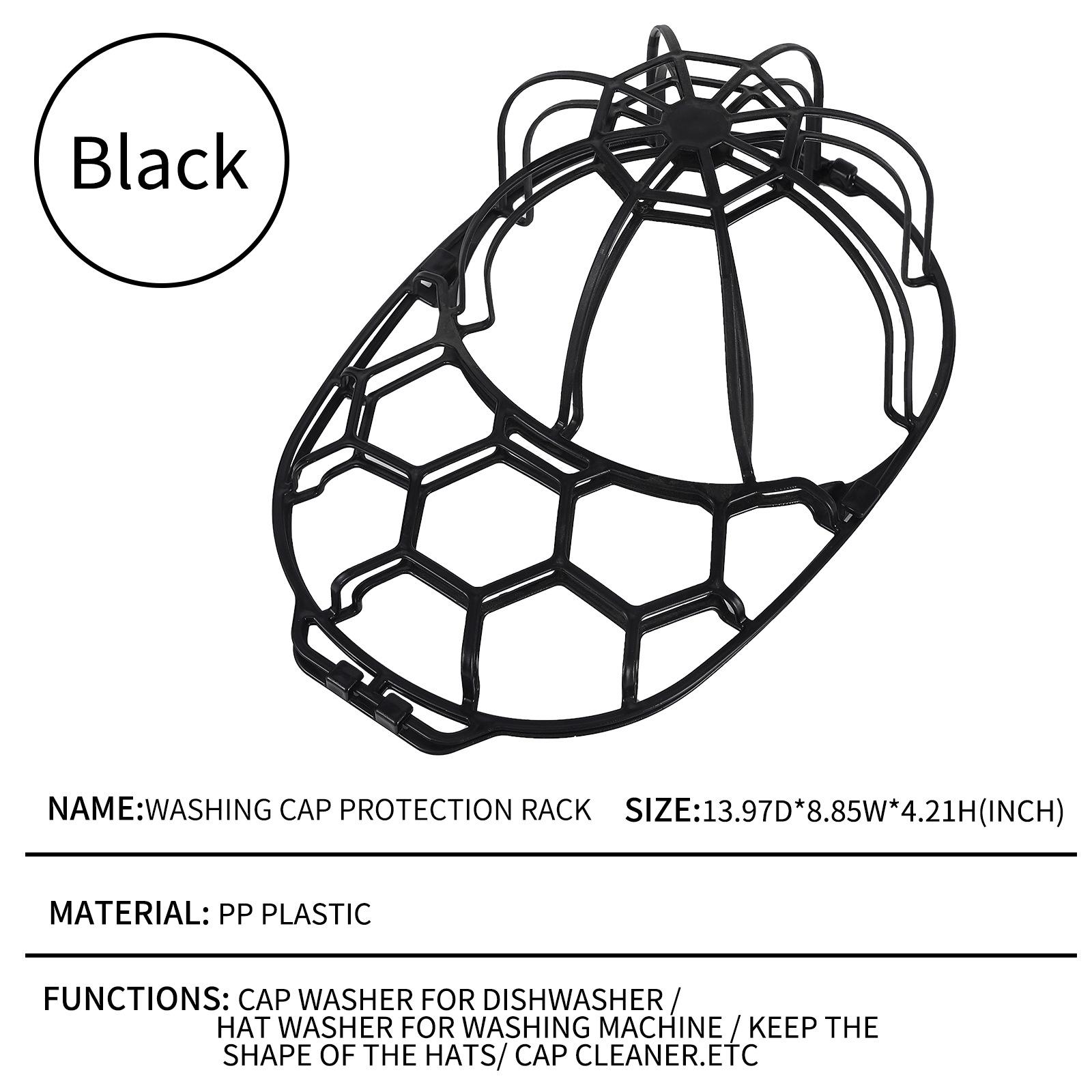 

Travel Cap Washer: Anti-Deformation Duckbill Baseball Cap Protector чёрный