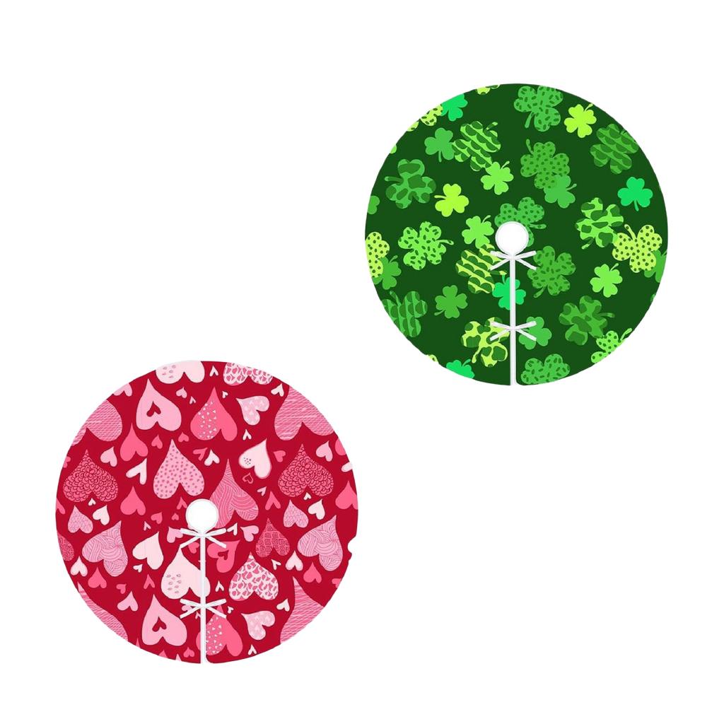 Printed Double-sided Tree Skirt Valentine's Day Saint Patrick's Day Decoration
