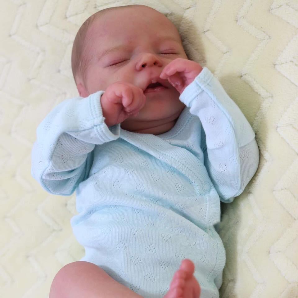 NPK 46см Спящая Даррен Реборн Новорожденная игрушка для новорожденных Реалистичная — фото 4