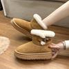 2025 winter new snow cotton boots women's platform bow casual velvet thickened warm non-slip cotton shoes