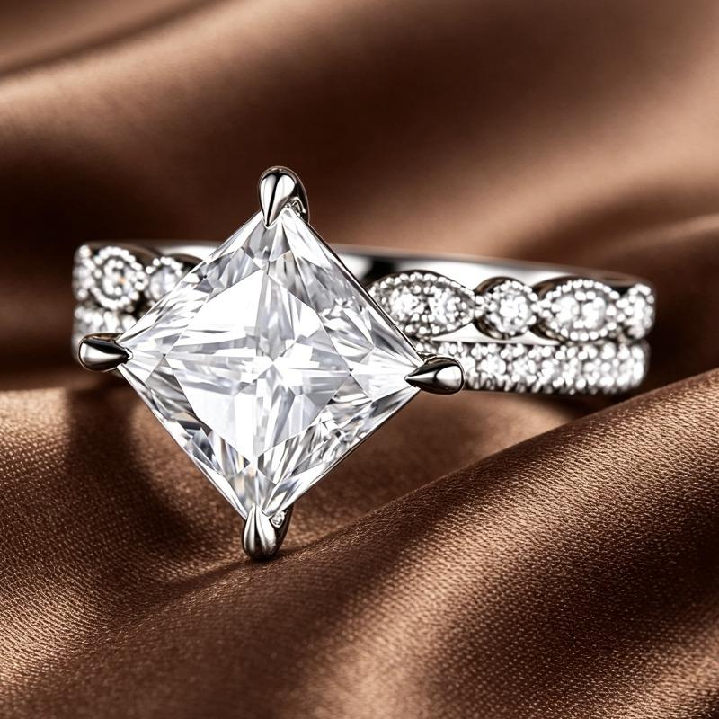 Strictly Selected New Products, Women's Diamond Rings, Simple Square Diamond Accessories, European and American Couples' Rings