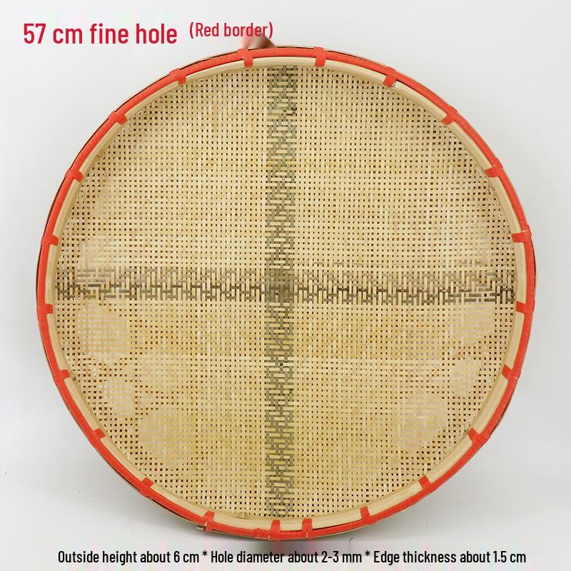 Blue Bamboo Weaving Sieve for Drying Tea, Dried Goods, and Rice - Round Winnowing Basket Tray
