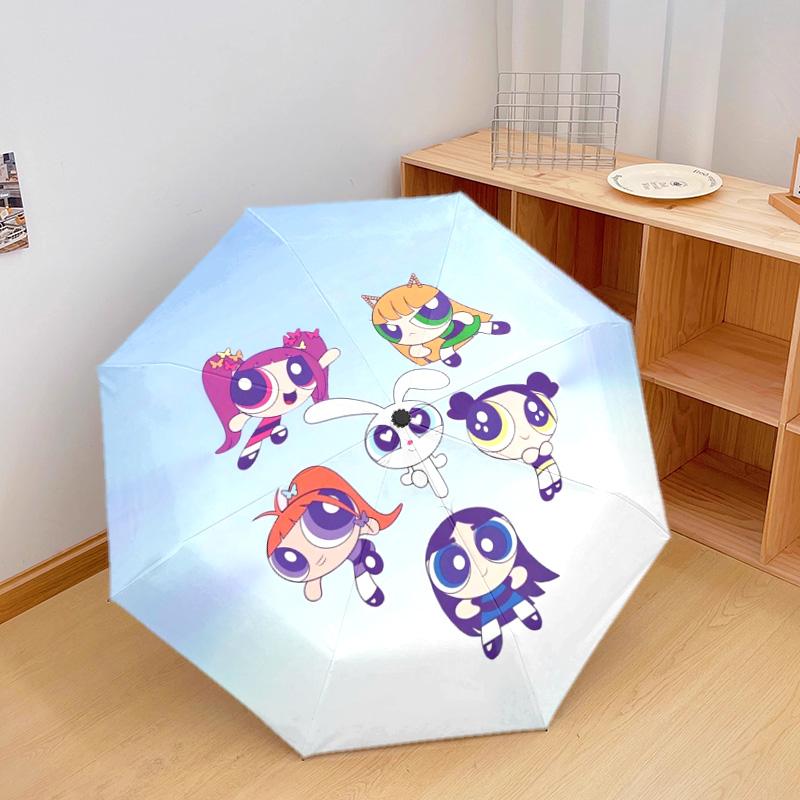 1 Stück Automatischer Faltregenschirm - Cartoon-Muster, Tragbares & Faltbares Design mit 52 Speichen, Weihnachts-Geburtstagsgeschenke