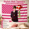 Youngidolsingerjustin B-Bieberstyle Pink Usa Flag Wall Tapestry Flatprintaestheticroomdecorforteengirls Dorm Bedroom Banner Gift