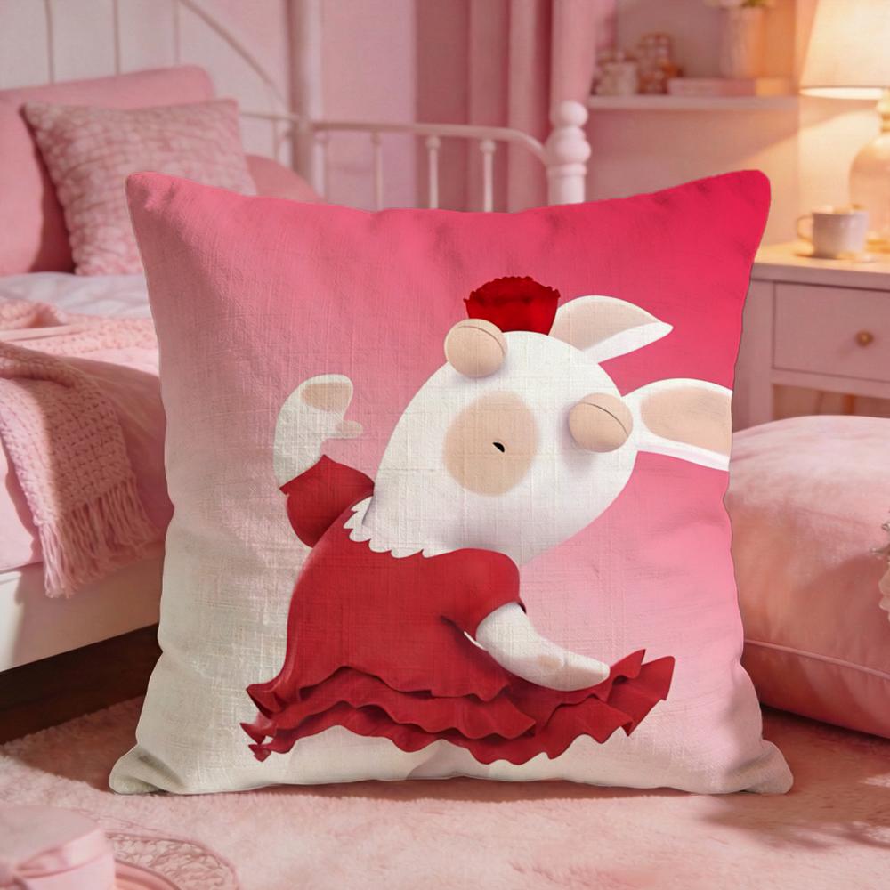 Rabbids IInvasions Anime Cushion Cover Premium Comfort Reversible Pillow Cove Two In One Design For Any Room  Car Interior
