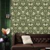 Green Boho Floral Peel And Stick Wallpaper Waterproof Symmetrical Flower Self Adhesive Wall Decor Removable PVC Cabinet Sticker