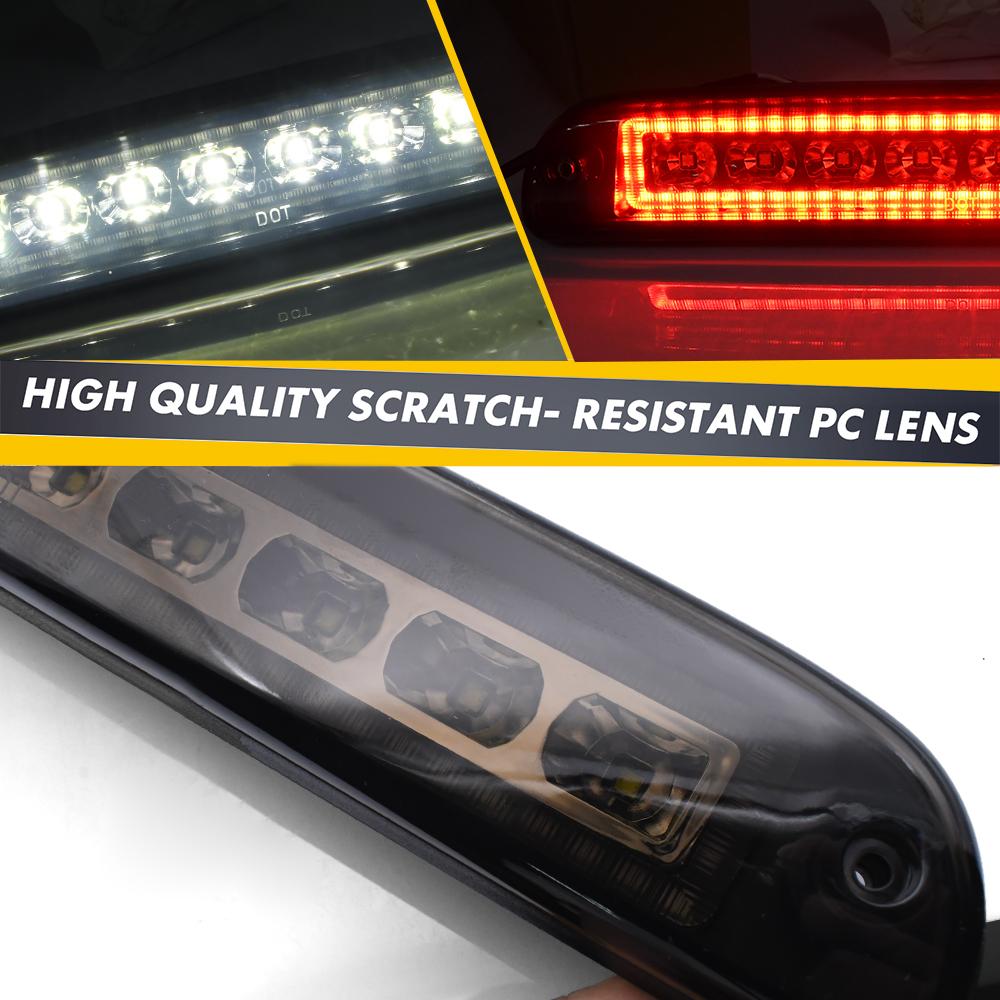 For Ford Ranger 93-11 Ford F-250 F-350 99-16 Super Duty Smoke Cargo 3RD Third Brake Lights LED Rear Cargo High Mount Stop Light