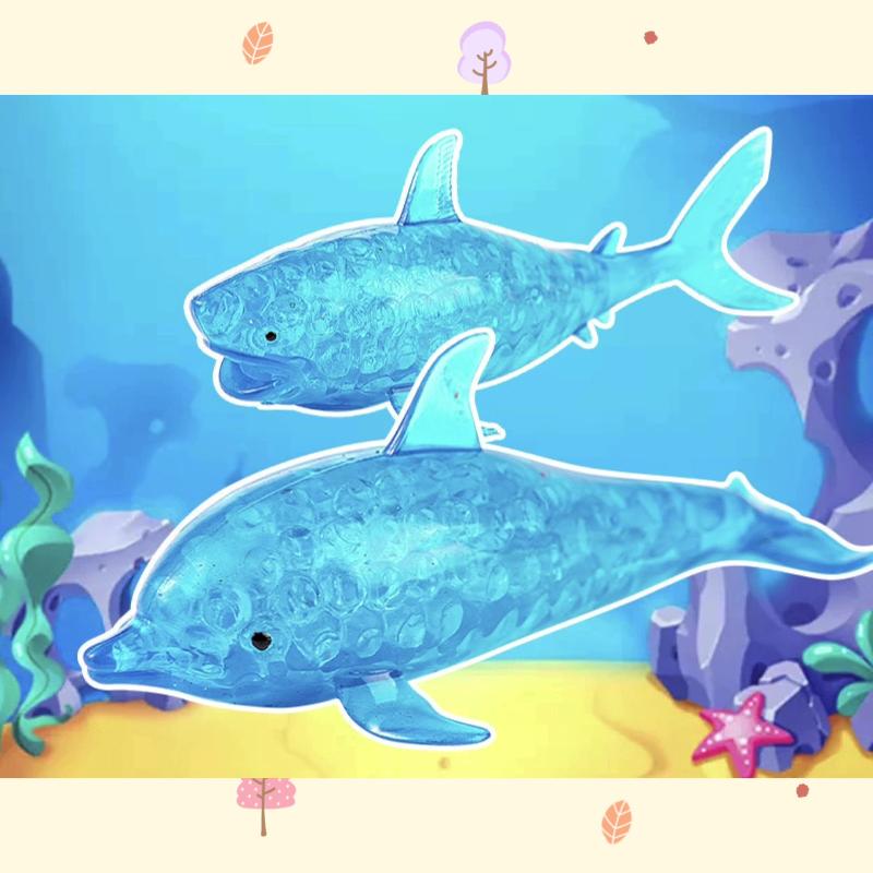 1Pcs Stretchy Stress Squish Ball  Shark Stress Balls Dolphin Squeeze Ball Sea Animal Decompression Toys For Kids Adults