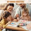 Good-Unfinished Wood Coasters 4 Inch Round Blank Wooden Coasters Crafts DIY Stained Painting Wood Engraving Home Decoration