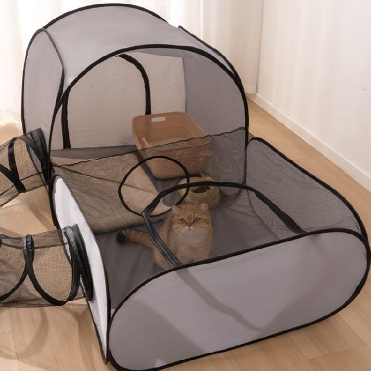 Faltbarer Katzen-Spielgehege, Sonnenfester Belüftungstunnel, Haus für Entspannung im Freien, Katzenunterstand, Ruhe-Nutzung