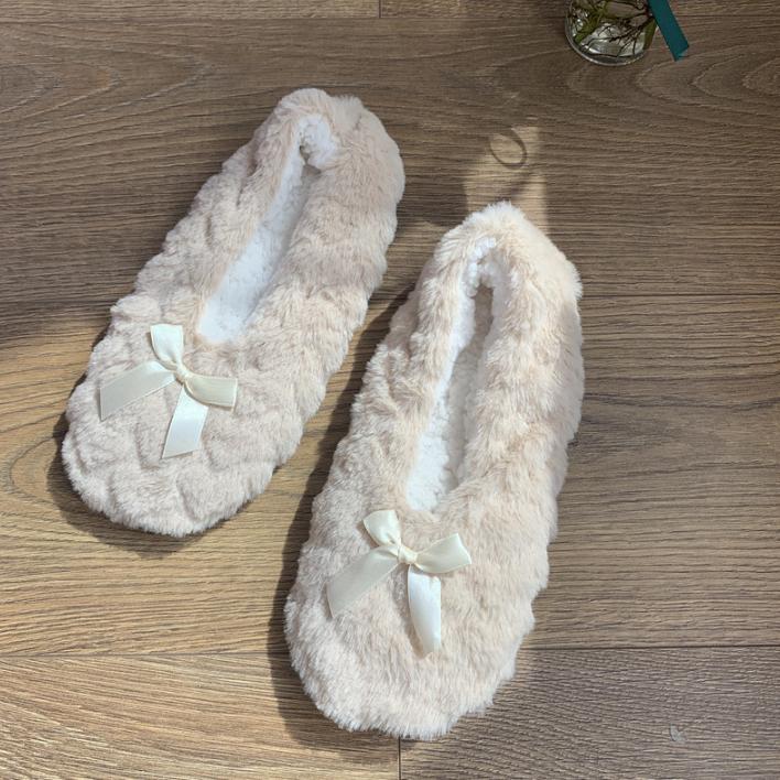 Innendørs koselige, pustende varme tøfler, myk fuskepels myk såle barfotfølelse, sklisikre plysjfôrede gulvsko