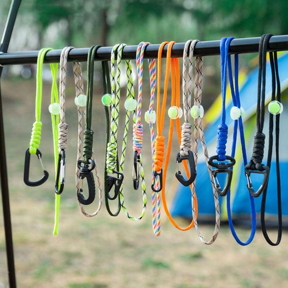 2pcs Multifunction Umbrella Rope Hook 7-Core Key Ring Carabiners Outdoor Camping Sports Accessories