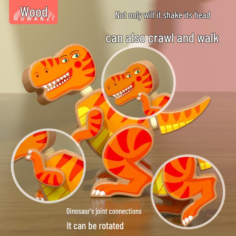 Solid Wood 3D Puzzle - Montessori Educational Blocks for Ages 1-2: Early Learning DIY Toy for Boys & Girls