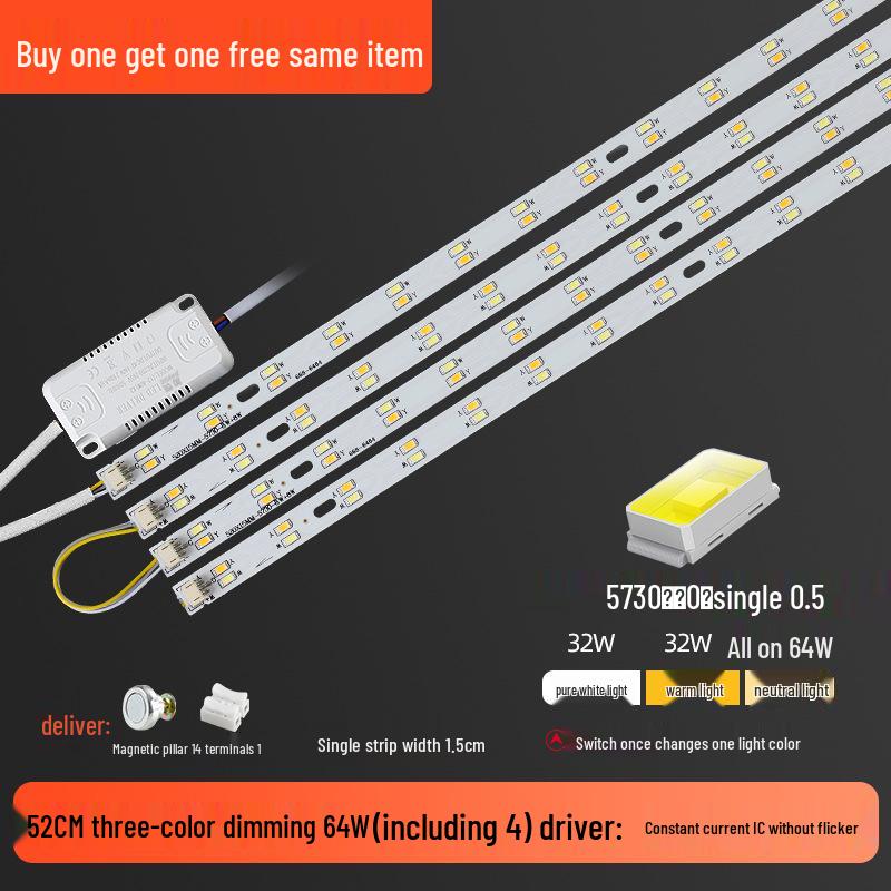 Three-Color LED Strip Light Panel for Living Room Ceiling