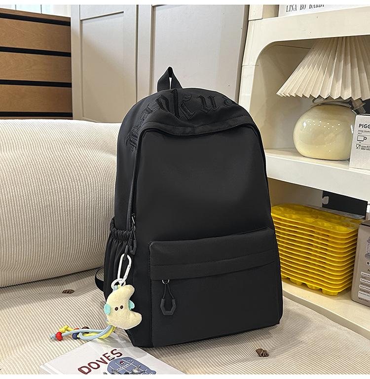 Schoolbag Korean ins new high-value college style solid color alphabet backpack women's lightweight versatile large-capacity backpack