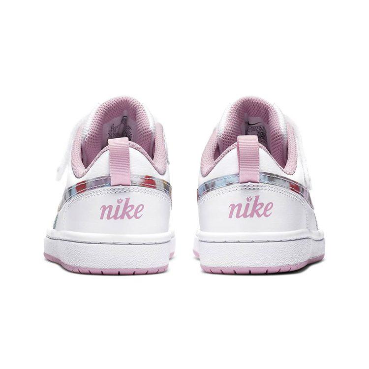 Nike Low 2 SE Floral Slip Resistant Cushioning Low Top Kids' Skateboarding Shoes White Pink Children Aged 3 7 Years Old CZ6613-100