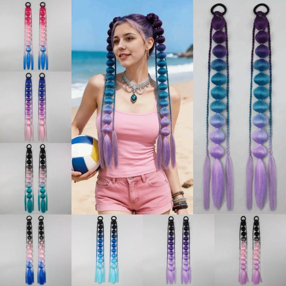 2Pcs Lantern Braid Bubble Jumbo Braid Colorful Braided Ponytails Long Twist Braid Bulk  Daily