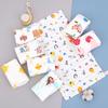 6 Layer Pure Cotton Baby Gauze Square Towel High Density Printed Children Face Washing Saliva Towel Soft Absorbent