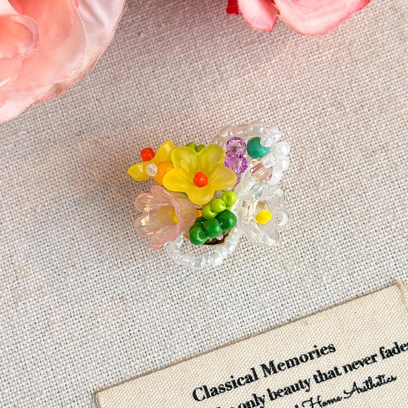 Beaded Flower Handcrafted Beaded Jelly Shoes Shoes Buckles Sandals Accessory For Woman Removable Shoe Accessories