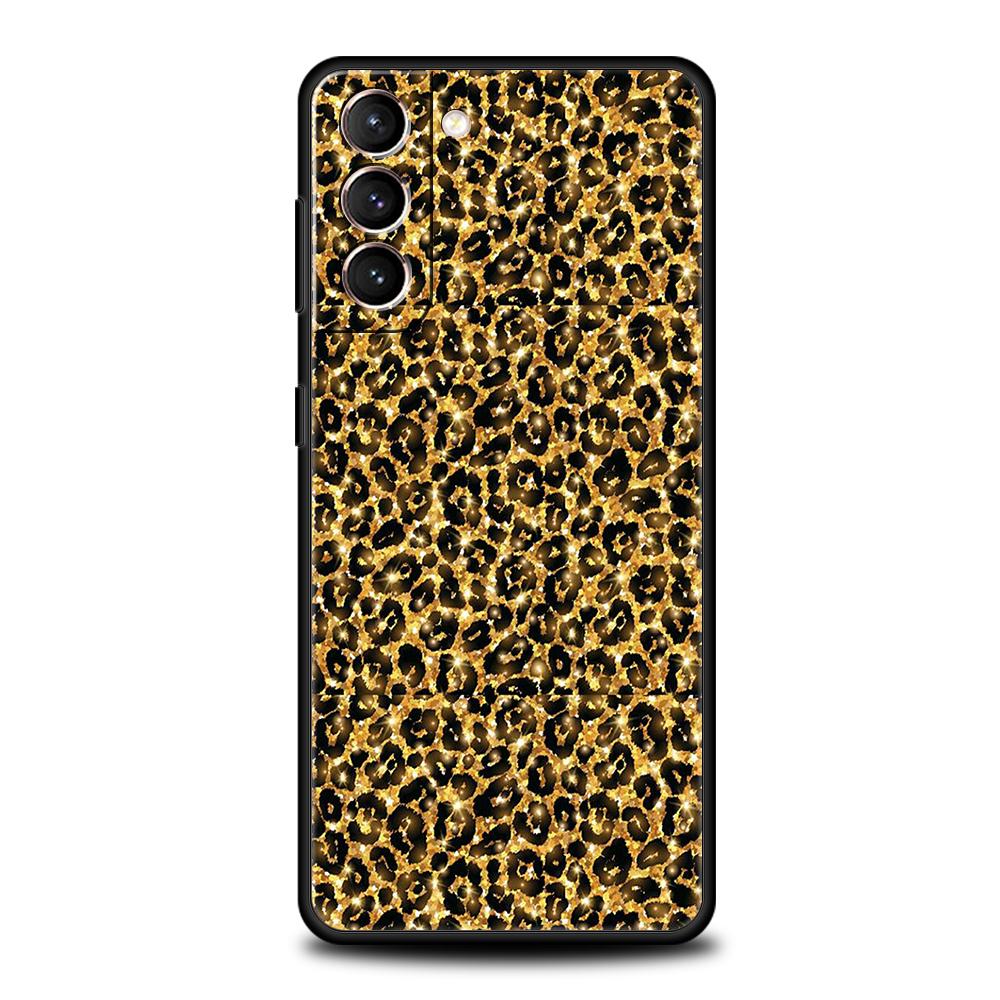 Leopard Print Phone Case for Samsung Galaxy S24 S23 S22 S20 S21 FE Ultra S10 S10E S9 S8 Plus 5G Silicone Cover Fundas Capas Bag