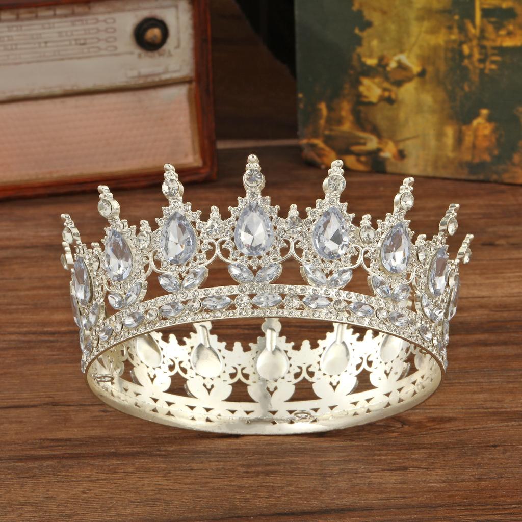 New Bridal Crown Headpiece - Exquisite High-end Wedding Birthday Party and Cake Decoration - Bridal Hair Accessory - Round Crown Tiara