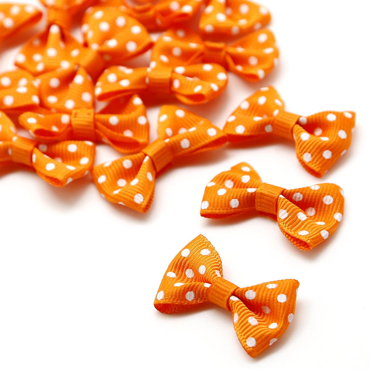 

25/50 шт., атласная лента в горошек, разноцветная атласная лента в горошек, бант для шитья, свадебное украшение галстука-бабочки 4x2.5cm 25pcs оранжевый
