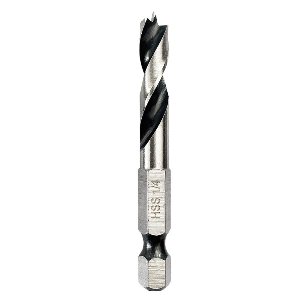 Drill Bit Quick Change Silver 6.35mm For Woodworking