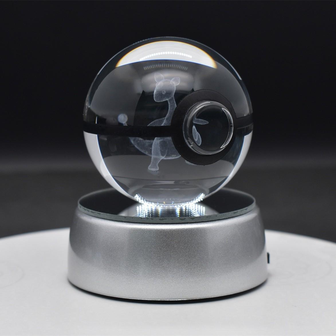 

Креативный хрустальный шар с 3D-изображением Солнца и Луны и покемона Иви: Красочный, Светящийся Детский Подарок Base: 6.3CM, Ball: 5CM