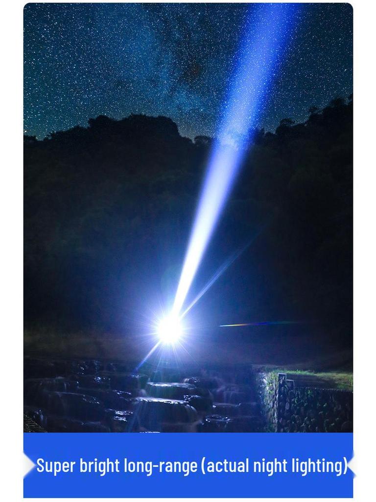 Ultra-Bright Rechargeable Outdoor Flashlight, Eight-Core, Multifunctional, Long-Range.