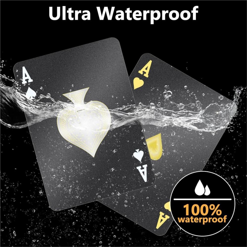 Black Gold Playing Cards Plastic Waterproof Poker Card Multi-Holiday Practical Party Board Game Toy For Family Group Game Night