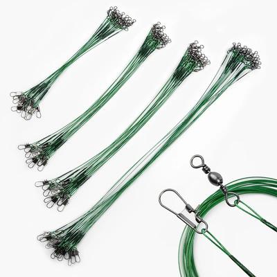 20 Stück Anti-Biss Stahl-Angelschnur 15/20/25/30cm Stahl-Drahtvorfach mit Wirbel Angelzubehör Blei-Kern-Leine Angelschnur