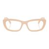 Prada Temple Logo Design Acetate Irregular Shape Optical Glasses Women’s Beige Pink Beige 52 basic packaging-glasses case + packaging box