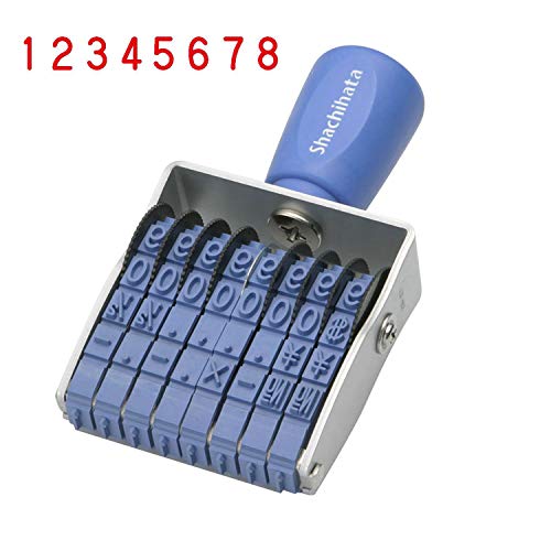 Shachihata Rotating Rubber Stamp, 8-line Roman numerals, No. 2, Stamp Size: Approx. 51 x 7 mm, Gothic Font