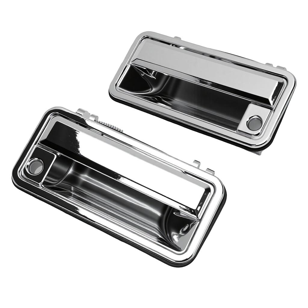 2pcs All Metal Exterior Door Handles with Lock Cylinder Replacement for Chevy C1500 C2500 C3500 K1500 K2500 K3500 Tahoe