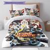 Fire Force Pattern Bedding,Quilt Set Quilt Cover Pillowcase Home Birthday Gift (1 * duvet cover + 2 * pillowcase, without core)