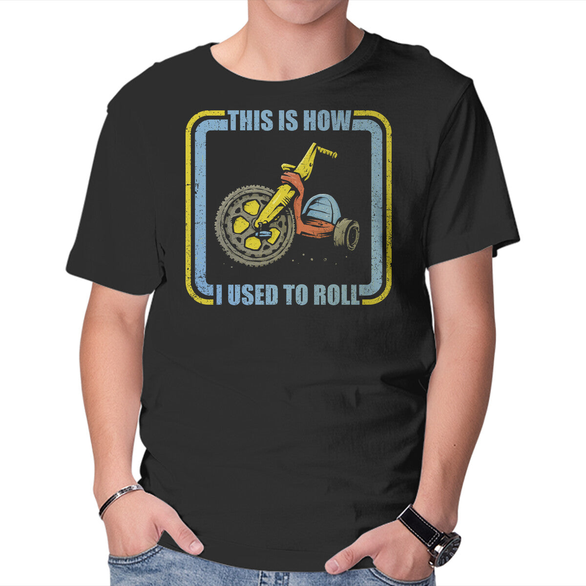 Unisex Crew Neck T-Shirt How I Used To Roll Graphic Short Sleeve Casual Tee S