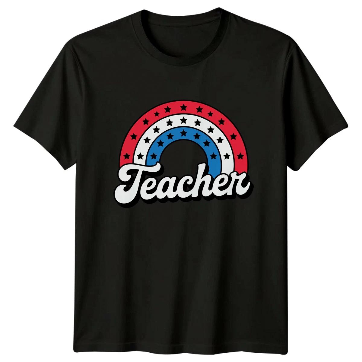 Teacher T-Shirt Patriotic Teacher Teaching 4th of July Gift For Him And Her S