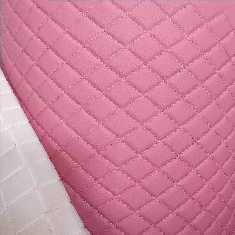 100x155cm Tessuto Trapuntato Ecopelle Ricamo Tessuto per Rivestimenti Tetto Auto Comodino Pelle Porta Spugna Bordatura Decorazione