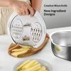 Multifunktionaler Gemüseschneider Raspel 1/2 Stück BPA-frei mit Abtropfschüssel-Set für Küchenaufgaben wie Reisschütten, Gemüseschneiden