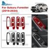 Real Soft Carbon Fiber Trim Sticker LHD RHD for Subaru Forester      2024 Car Window Lift Button Interior