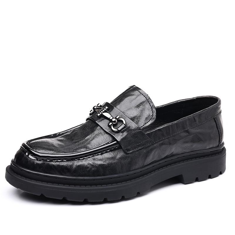 Spring New Men's Formal Wear Breathable Non-slip Men's Shoes Leather Platform Loafers Men's Business Casual Leather Shoes