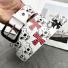 Y2k Skull Belt Jeans Decor Pu Cross Waistbands Simple Skeleton Belt  Female/Girls