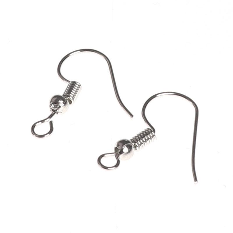 For Earring Making Metal Handmade DIY Beaded Ear Hook 50pcs Ornament With Round Bead Accessories Material  Beads