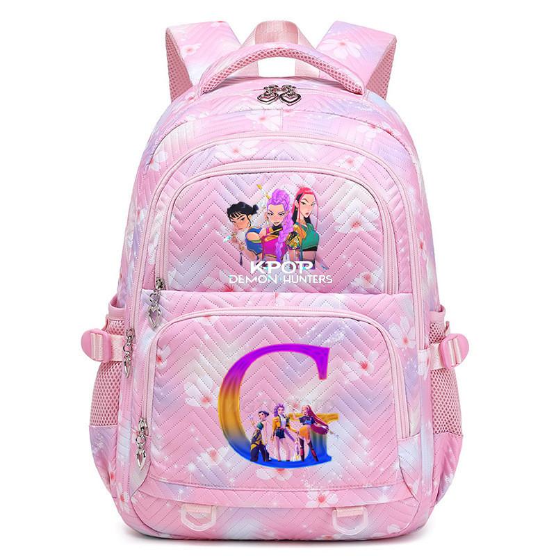 Kinder Mädchen Kpop Rumi Zoey Mira Buchstaben Aufdruck Student Schultasche Wasserdichter Rucksack